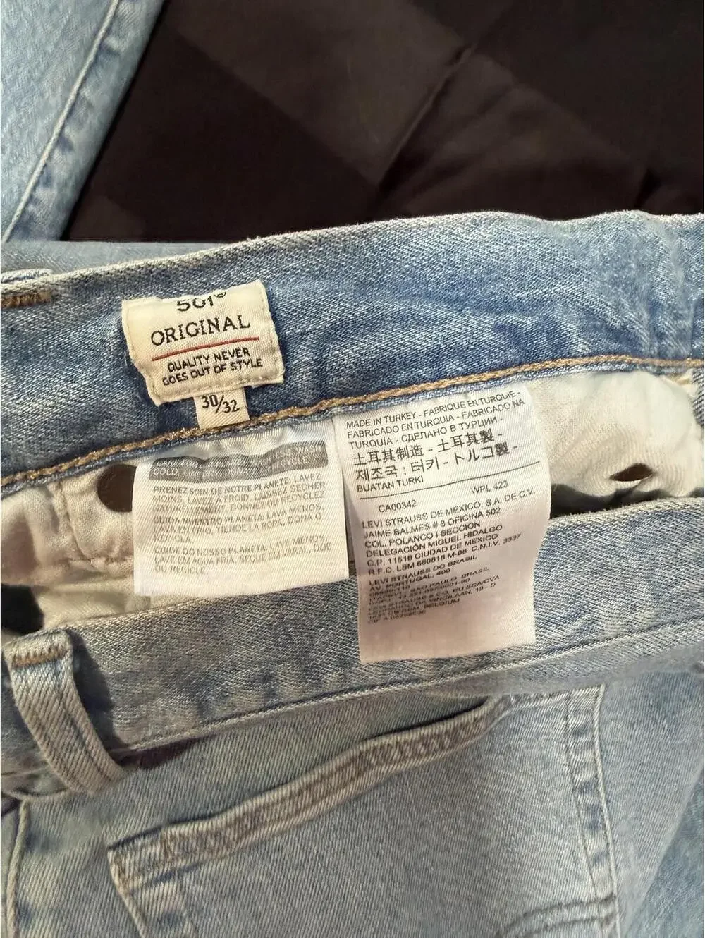 Levis Made & Crafted 501 Mens 30x32 Light Blue Distressed Jeans‎ Streetwear